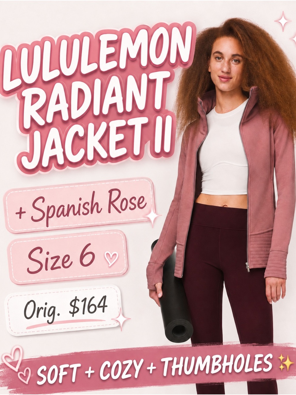 lululemon athletica Rose Dust Funnel-Neck Zip Sweater